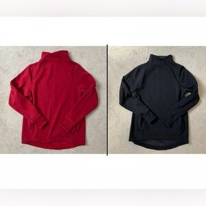 Athleta Bundle Cozy Karma Twist Neck Pullover Sweatshirts - Red and Black Small